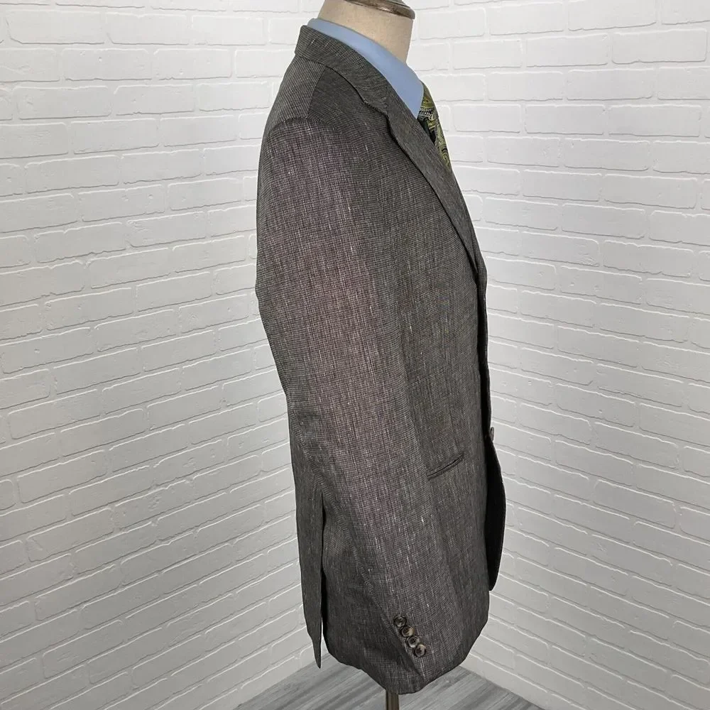 Hugo Boss Blazer Men 40R Gray Da‎ Vinci Textured Classic Career Wool Croatia VTG
